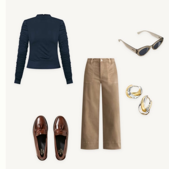 PAIGE Warm Sand Tan High Rise Ankle Utility Cargo Pants Soft Chino NWOT SZ 27 - Picture 9 of 16